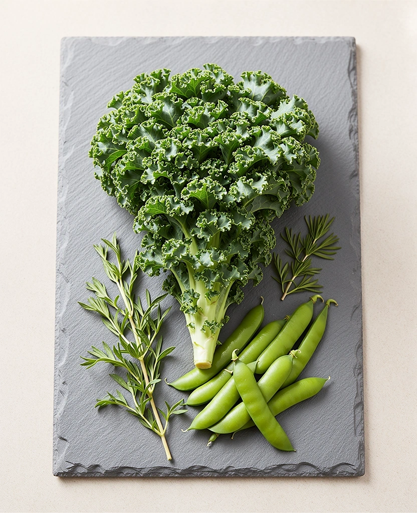 Frische Zutaten auf einer Steinplatte